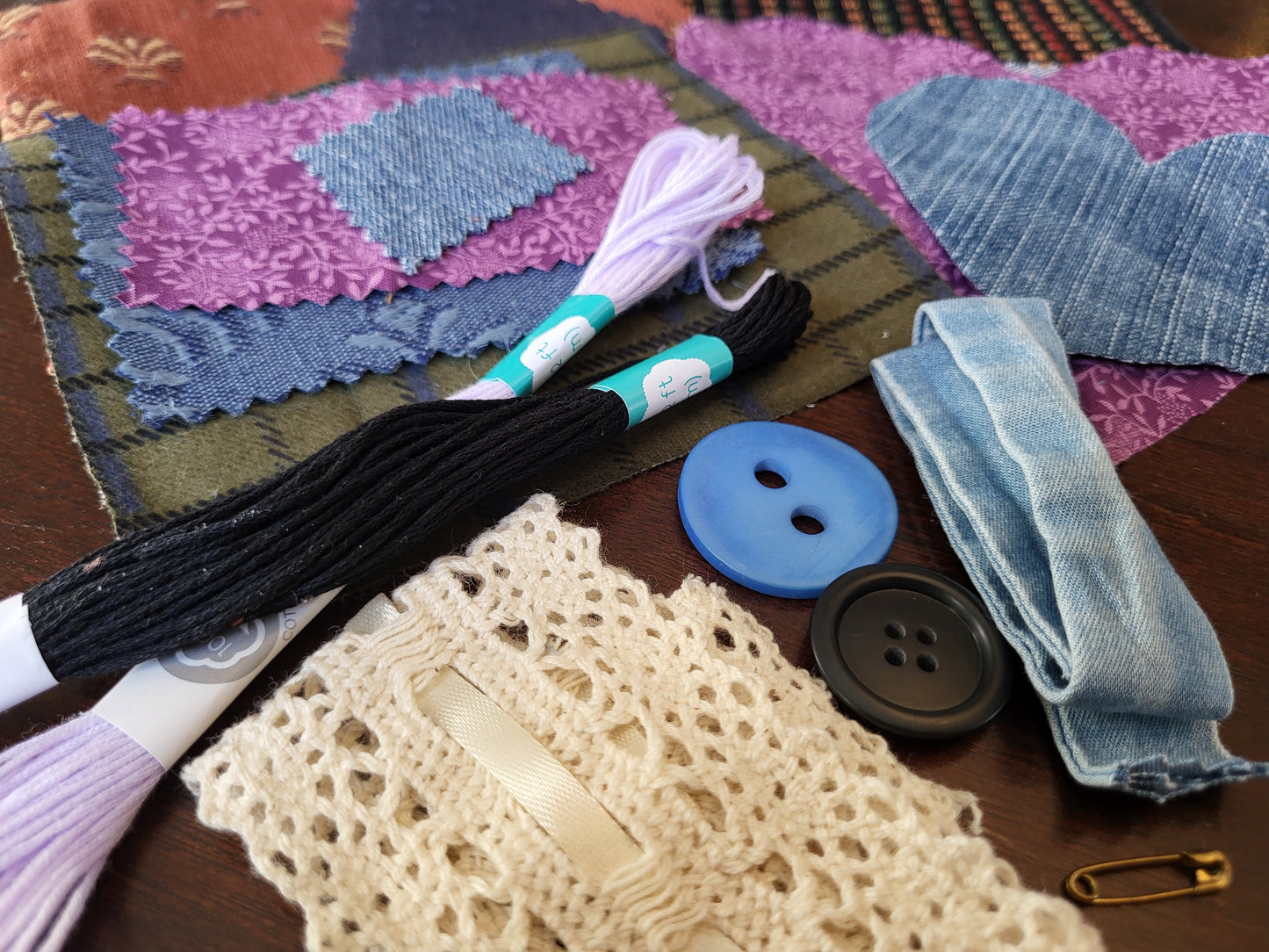 Slow Stitch Kit - Darker Colours