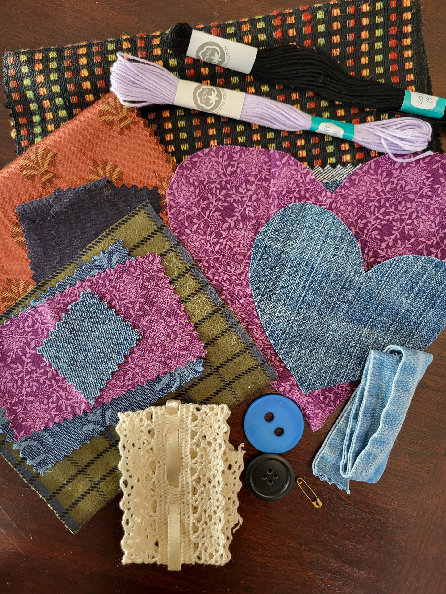 Slow Stitch Kit - Darker Colours