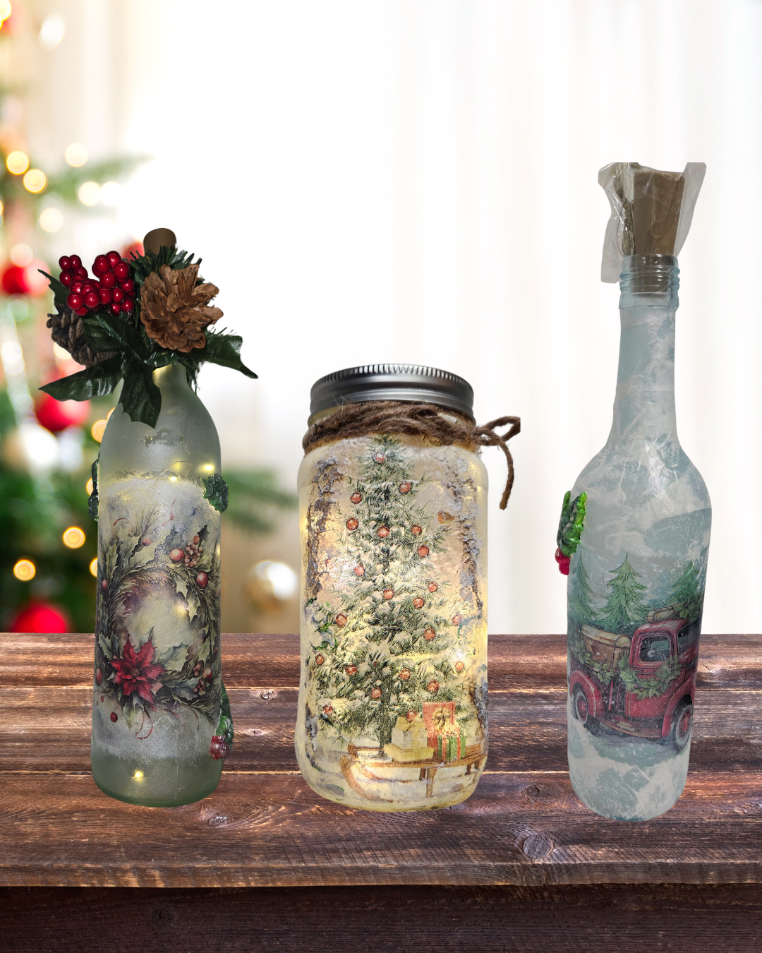 Découpage on Glass