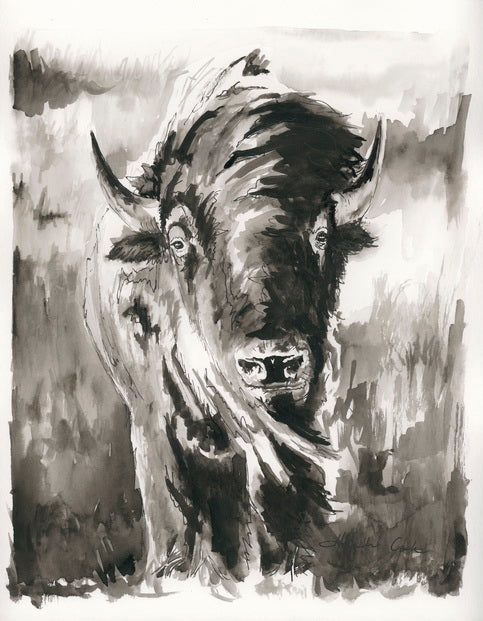 "Windy Bison" Art Print